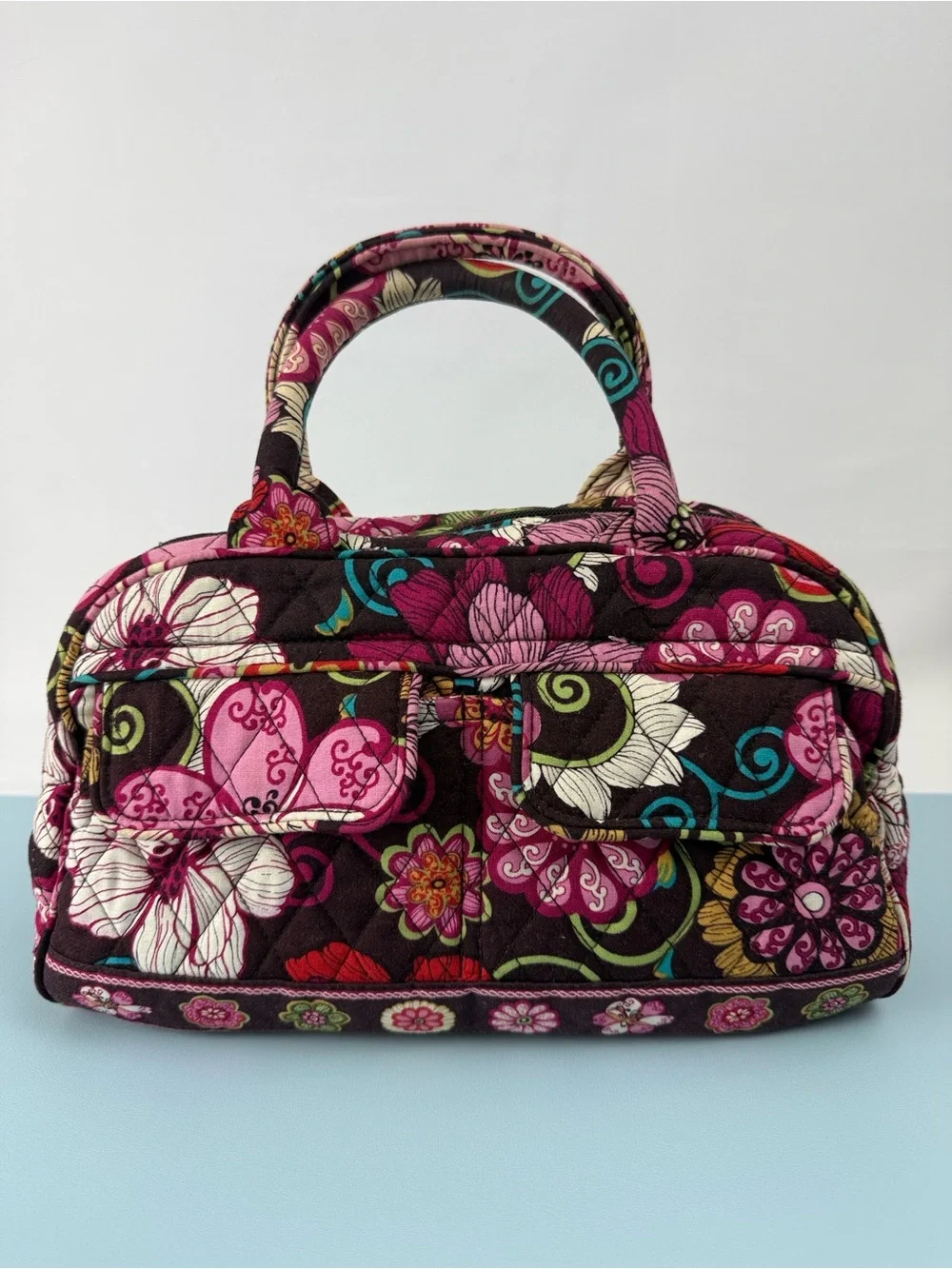 Vera Bradley Mod Floral pink quilted Bag *Retired pattern 2007*